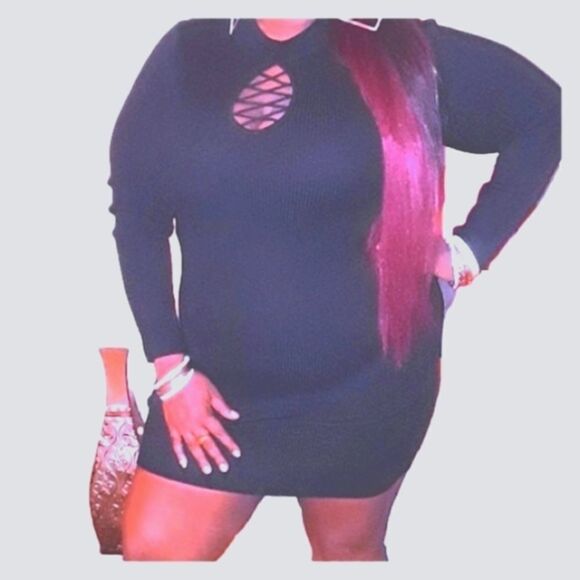 𝅺NWT Sexy plus size lace up sweater dress sz.2x - Picture 1 of 4